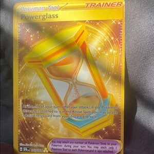 Pokemon Powerglass Trainer Card - Gold Yellow Orange